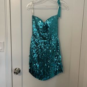 Sherri Hill Size 2 Turquoise Cocktail Dress